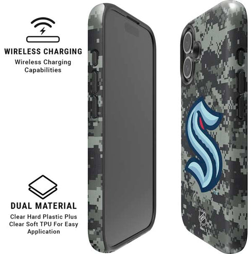NHL Seattle Kraken Camo iPhone 16 Magsafe Impact Case
